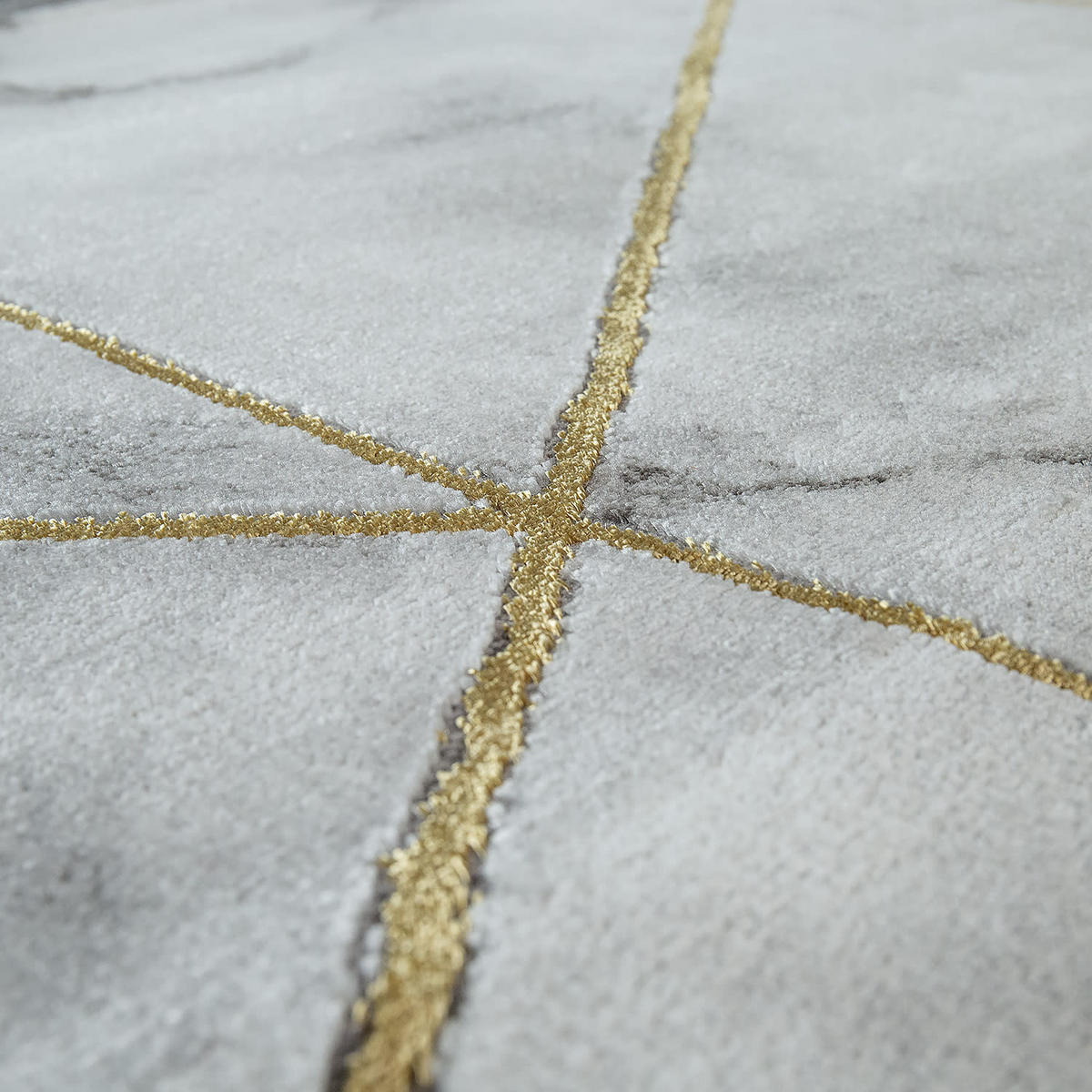 TEPPICH Kurzflor Marmoroptik Wohnzimmer schmutzabweisend Gold Rechteckig 160x230 - Goldfarben, Textil (230/160cm) - KADIMA DESIGN