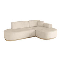 ECKSOFA Ottomane Rechts MARI-L1-v1 - 243x171x83 cm Beige Cord - Beige, Holzwerkstoff/Textil (171/243cm) - ALTDECOR
