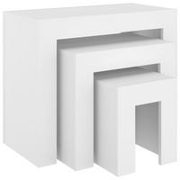 SATZTISCHE 3-tlg. Weiß Holzwerkstoff - Weiß, Holzwerkstoff (30/61/50cm) - furnicato