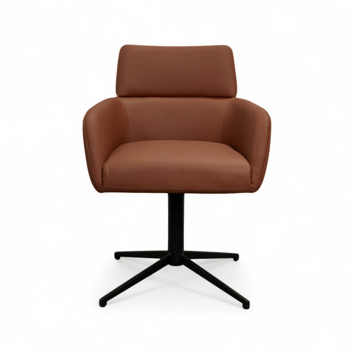 STUHL-SET 4 Stück in Echtleder Dunkelbraun - Schwarz/Braun, Leder/Metall (58/83/58cm) - Furnhouse