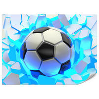 FOTOTAPETE Fußball Abstraktion Gaming Modern Dynamik Jugend Neon 100x70 - Schwarz/Weiß, Papier (100/70cm) - Muralo