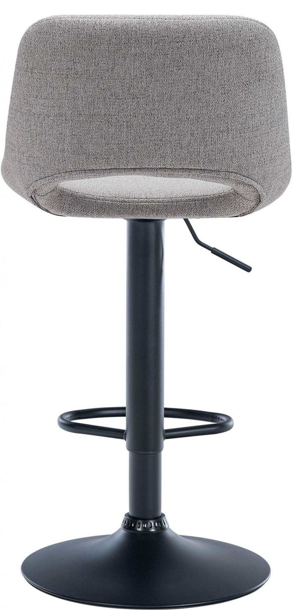 BARHOCKER 2er Set Stoff hellgrau - Hellgrau/Schwarz, Textil/Metall (42/86/46cm) - CLP