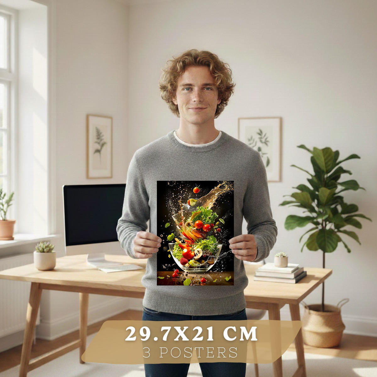 PLAKAT Sada 3 Salát A3 bez rámu - čirá, papír (29.7/1/42cm) - Nacnic