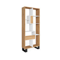 REGAL Bibliothek, Eiche und weiß, 67/31/174cm - Eichefarben/Weiß, Holzwerkstoff (67/174/31cm) - Skraut Home