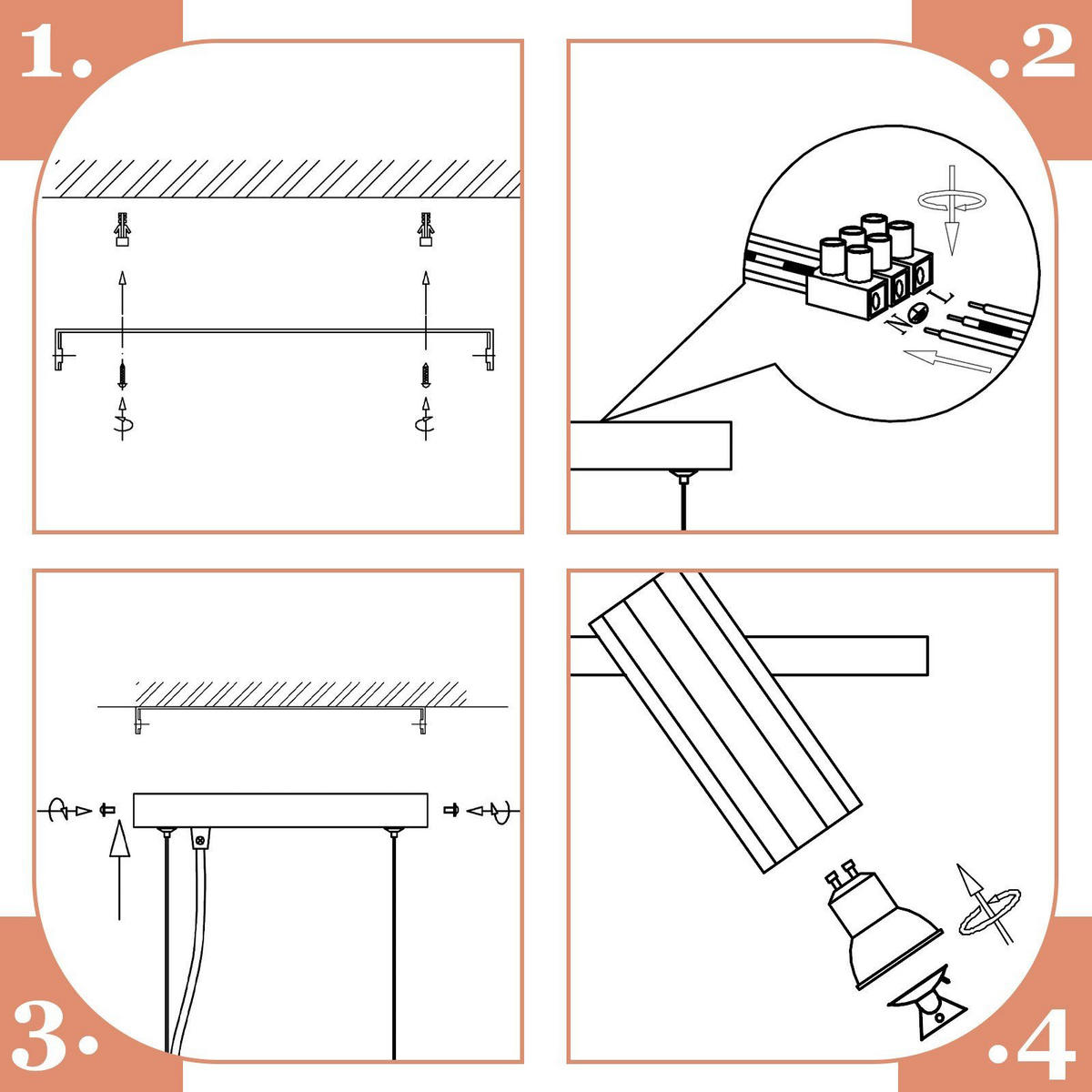 HÄNGELEUCHTE Stärke 4-flammig 66/6/170 cm - Schwarz, Metall (66/6/170cm) - Nettlife