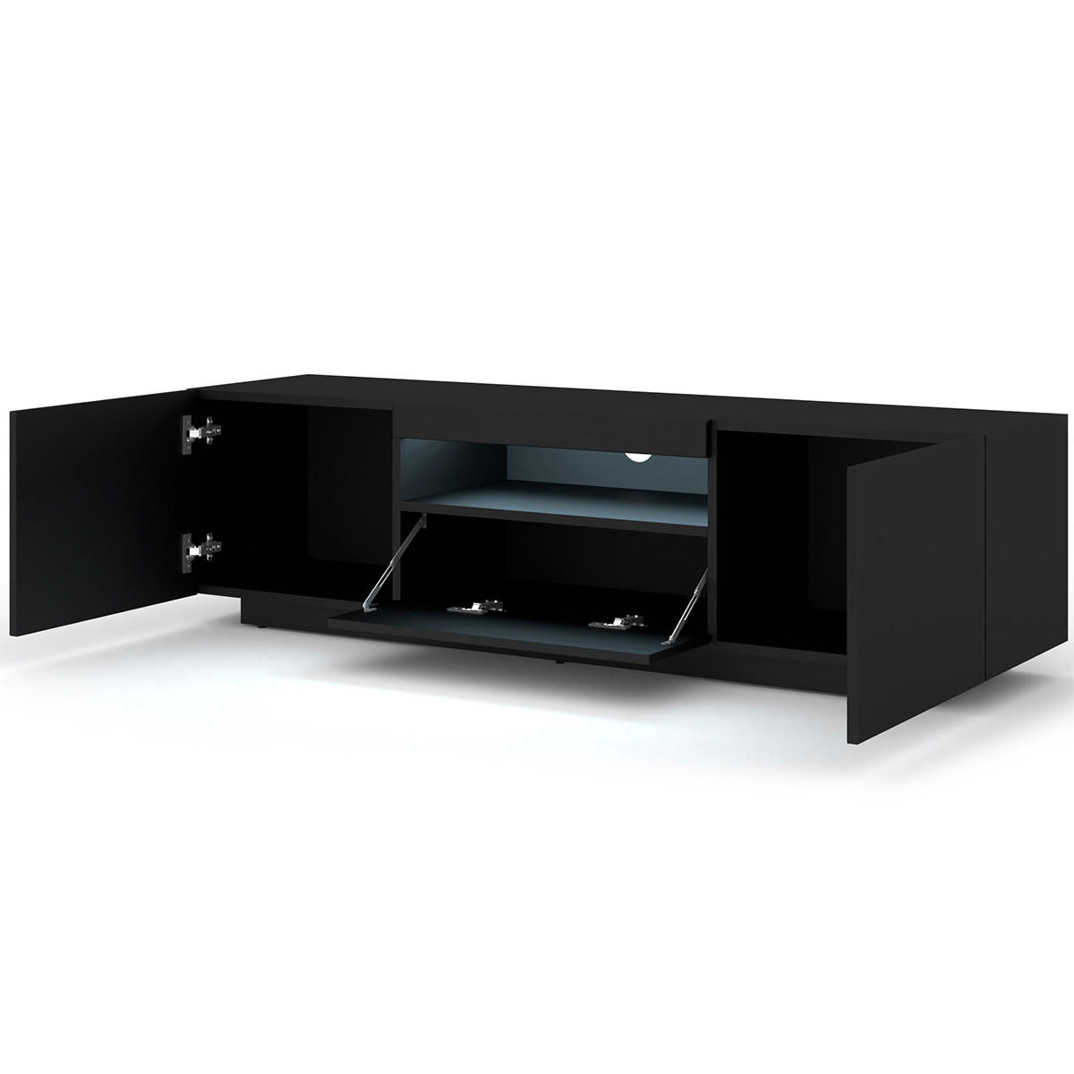 TV-MÖBEL Aurus Schwarz - Schwarz, Holzwerkstoff (150/36/37cm) - Petits-meubles