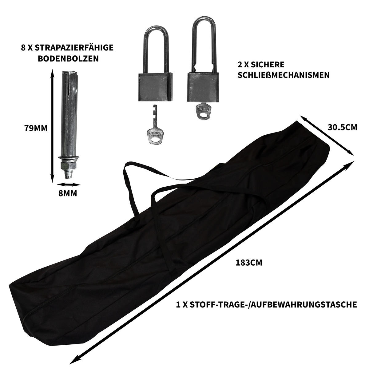 MOTORRAD GARAGENZELT XXL - Schwarz, Textil (104/1/294cm) - Monstershop