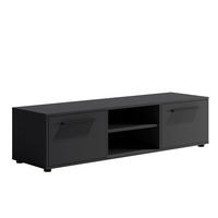 RTV-SCHRANK Maxivo 150 Schwarz, zweitüriger TV-Tisch - Schwarz, Holzwerkstoff (150/38/40cm) - Bettso