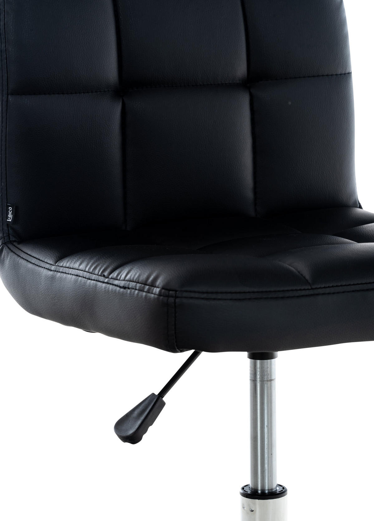 DREHSTUHL Lederlook schwarz - Chromfarben/Schwarz, Textil/Metall (44/90/37cm) - CLP