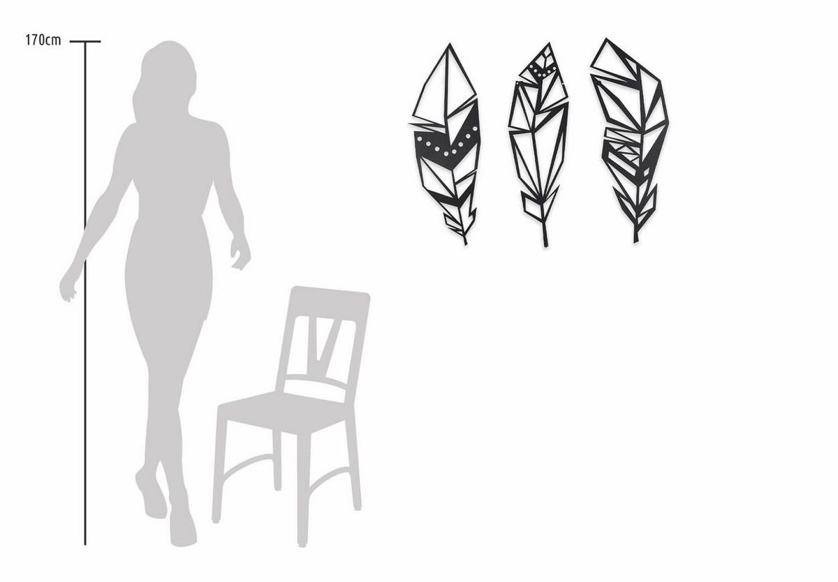 WANDDEKO Schwarz 72/70 cm - Schwarz, Metall (1.5/70/3cm) - KUNSTLOFT