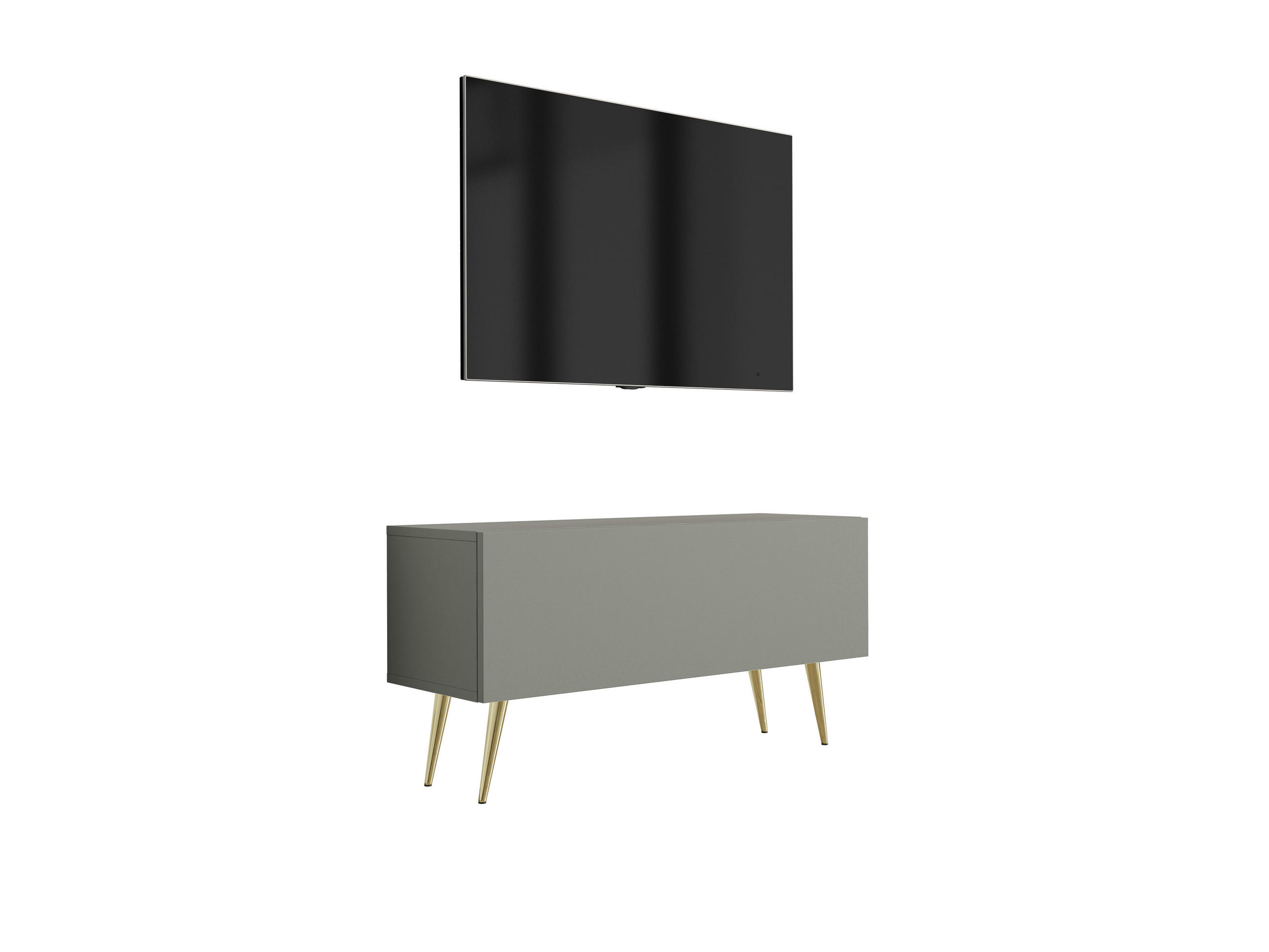 3XE Living Tv-Schrank Grün, Gold 100x52x32 cm