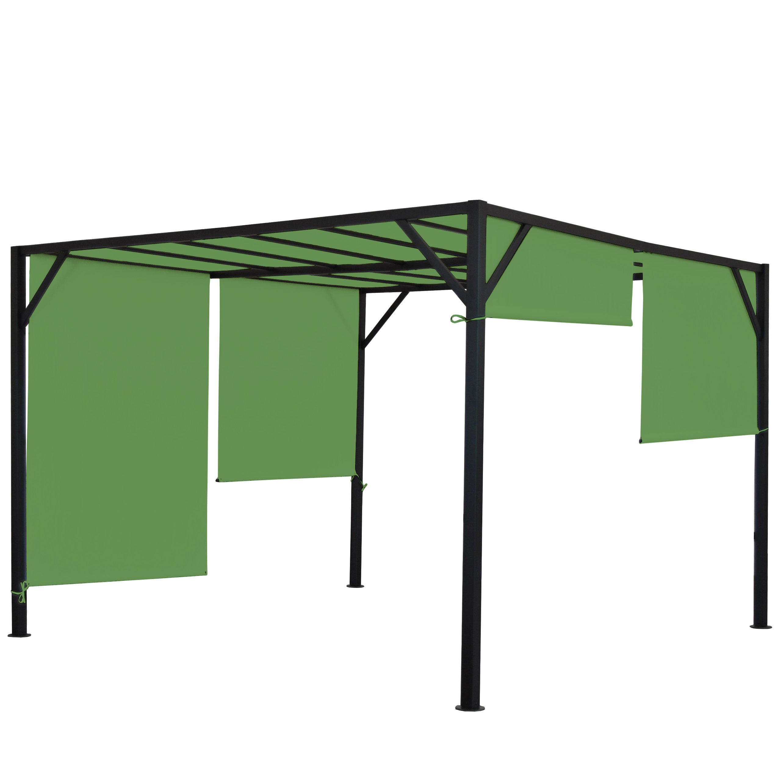 PERGOLA Baia 212x400x400cm Grün - Grün, Metall (400/212/400cm) - BERLINLODGE