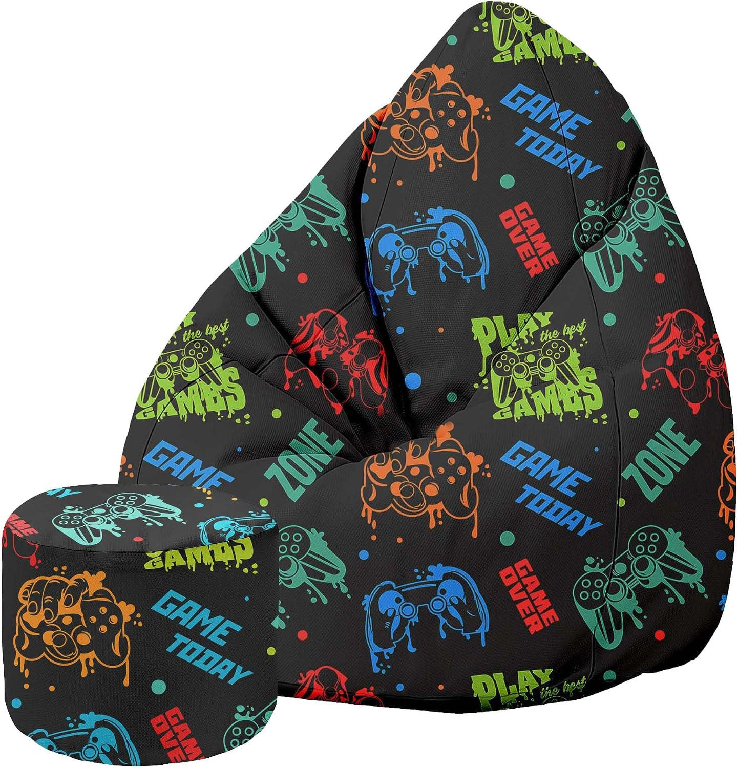 SITZSACK PEARSHAPE MIT FUßSTÜTZE Velvet 2-tlg Game Zone M - Dunkelgrün, Textil (70/120/70cm) - Dreamroots