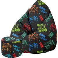 SITZSACK PEARSHAPE MIT FUßSTÜTZE Velvet 2-tlg Game Zone M - Dunkelgrün, Textil (70/120/70cm) - Dreamroots