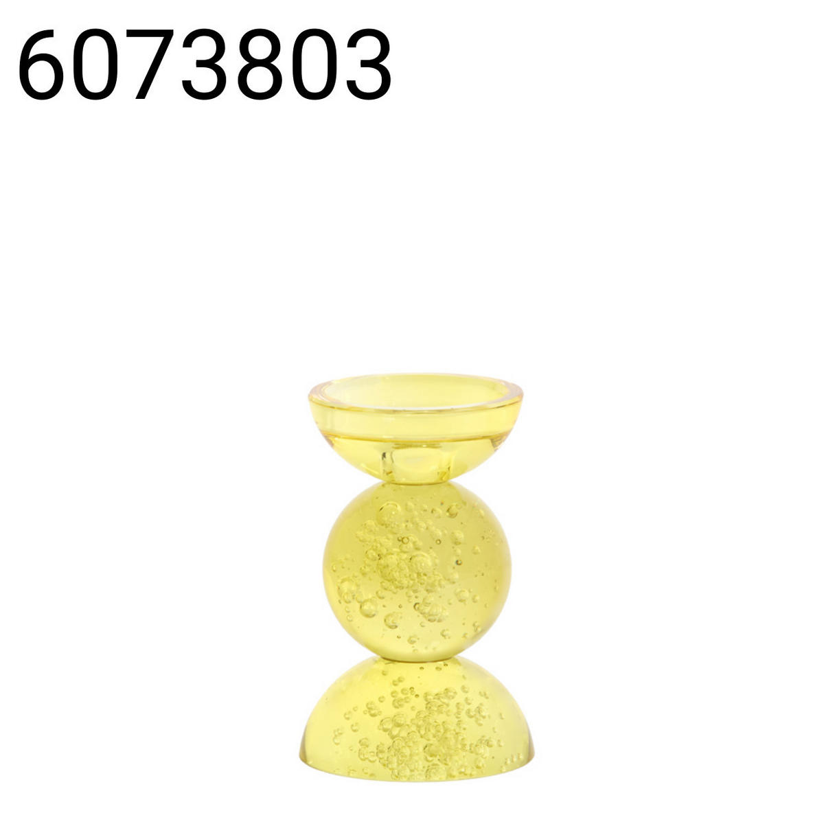 KERZENSTÄNDER Itinga - Gelb - 9.5/9.5/15.5 cm - Gelb, Glas (9.5/15.5/9.5cm) - Light & Living