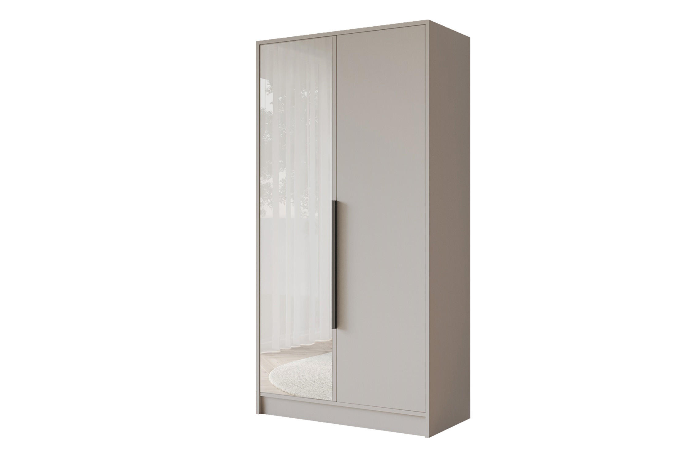 Altdecor Kleiderschrank Kaschmir, Schwarz 102x200x51 cm