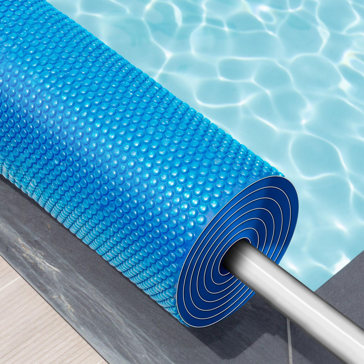 POOL-SOLARFOLIE , Durchmesser 455 cm, blau - Blau, Kunststoff (455/455cm) - tectake