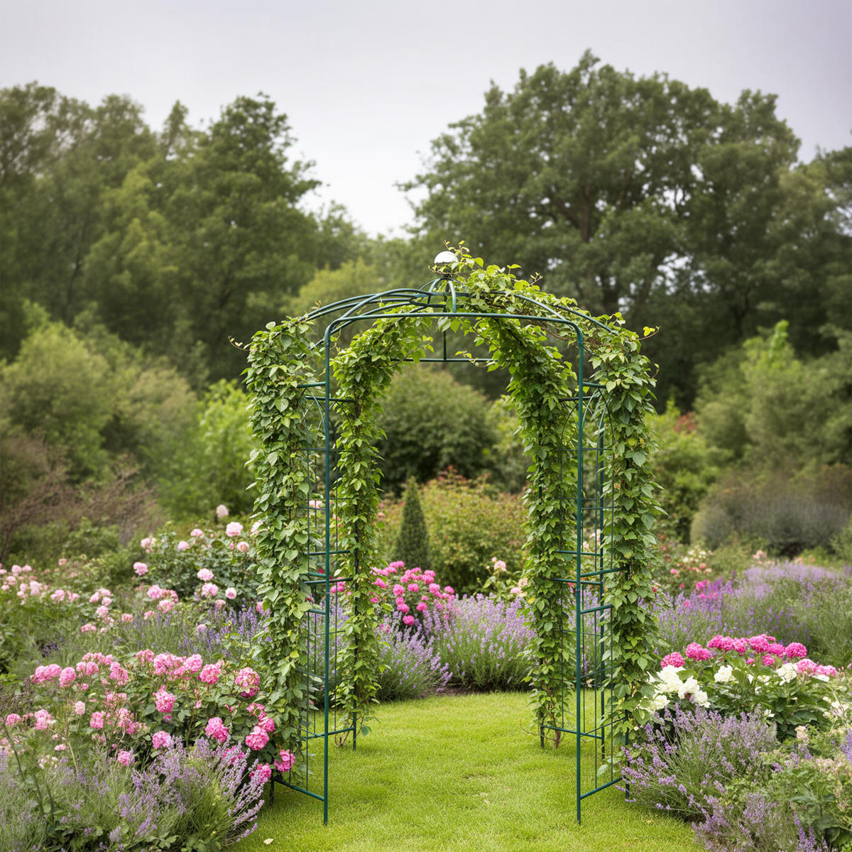 ROSENPAVILLON - Grün, Metall (206/290/206cm) - Relaxdays