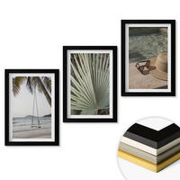 WANDBILDER 3er-Set - 20x30 cm Schwarzer Rahmen - Strandschaukel-Blätterurlaub - Schwarz, Kunststoff (20/30cm) - ArtPrintCave