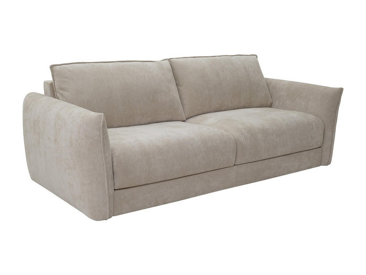3-SITZER-SCHLAFSOFA mit Schnellverstellung in strukturiertem Beige-Stoff - Liegefläche 140 cm - 13 cm Memoryschaum-Matratze GABRIZA - Beige, Textil (202/80/100cm) - Vente-Unique