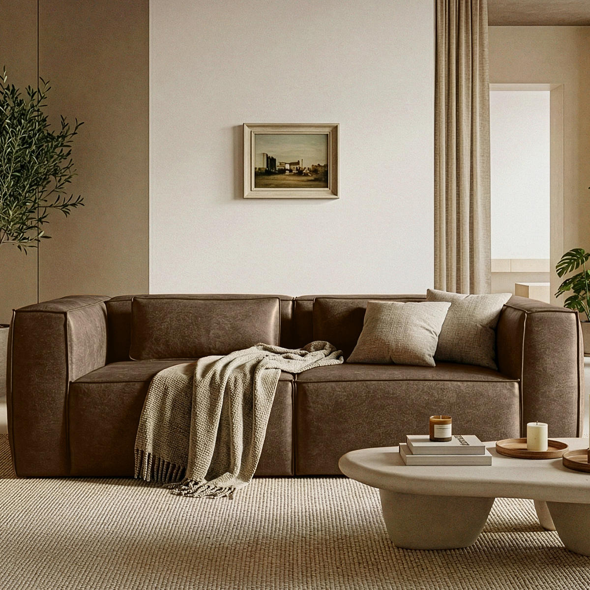3-SITZER SOFA FEROX, Dunkelbraun - Dunkelbraun, Holz/Holzwerkstoff (240/73/96cm) - KONSIMO®