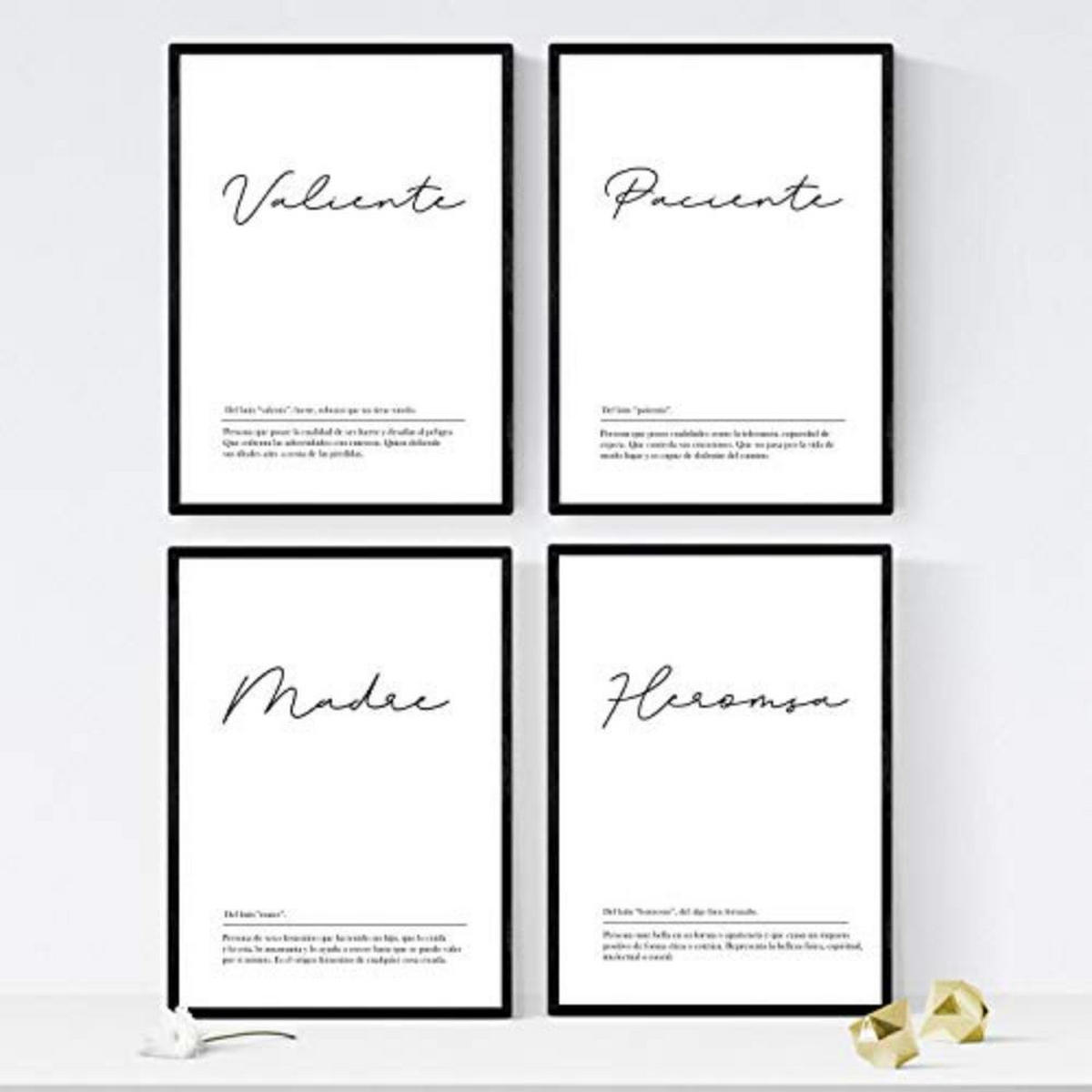 POSTER Set mit 4 Wortdefinitionen zu Mutter Fonds Jahrgang A4 Rahmenlos - Klar, Papier (29.7/3cm) - Nacnic