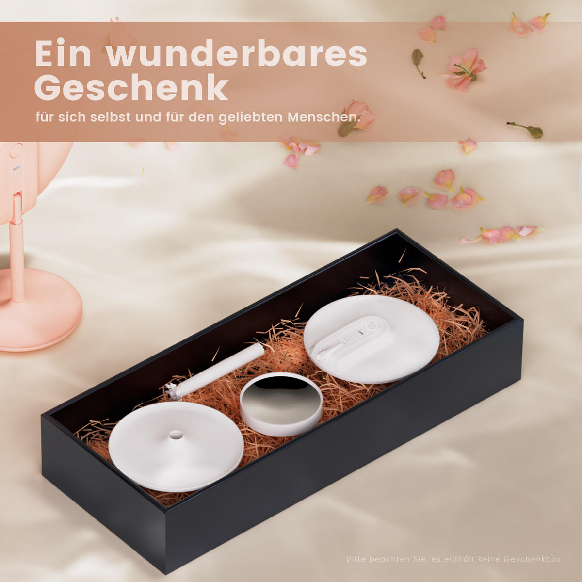 KOSMETIKSPIEGEL mit Licht mit Abnehmbare Saugnapfes, Violett, φ20 cm - Lila, Glas (20/35/20cm) - EMKE