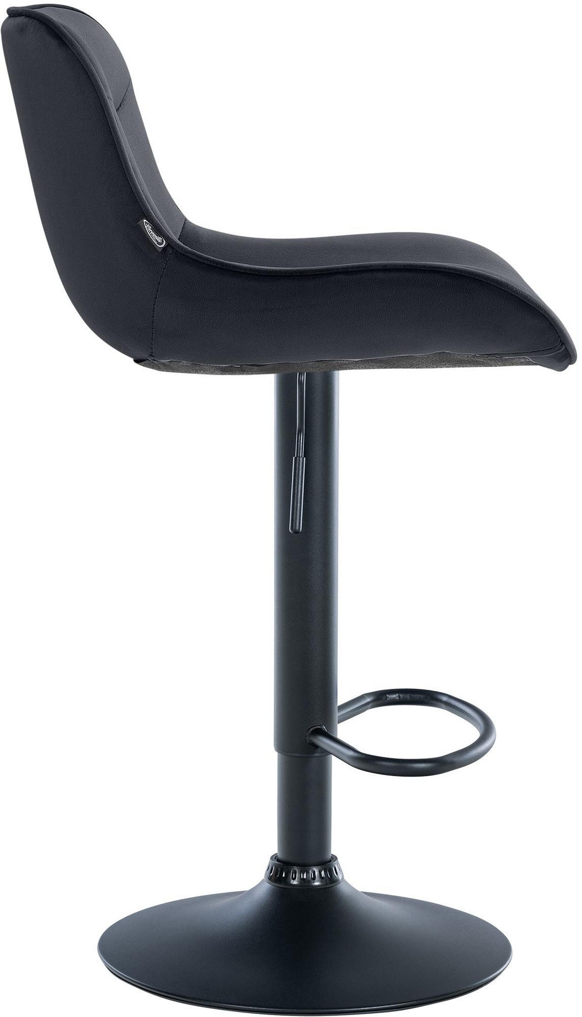 BARHOCKER Samt schwarz - Schwarz, Textil/Metall (49/85/51cm) - CLP