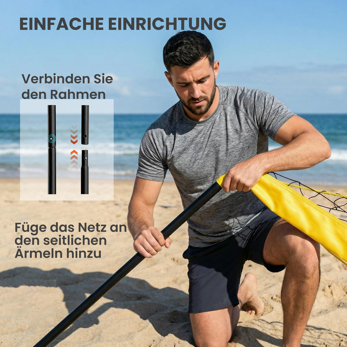 SADA na badmintonová síť, ocel, nylon, černá - černá, kov (100/950cm) - SPORTNOW