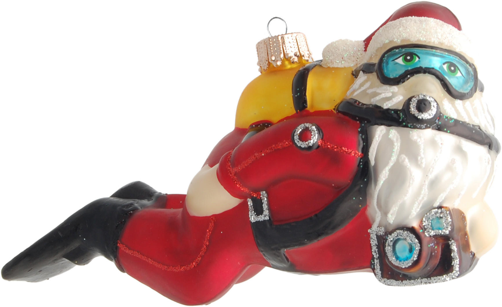 Krebs Glas Lauscha Christbaumschmuck Rot 5x6x12 cm