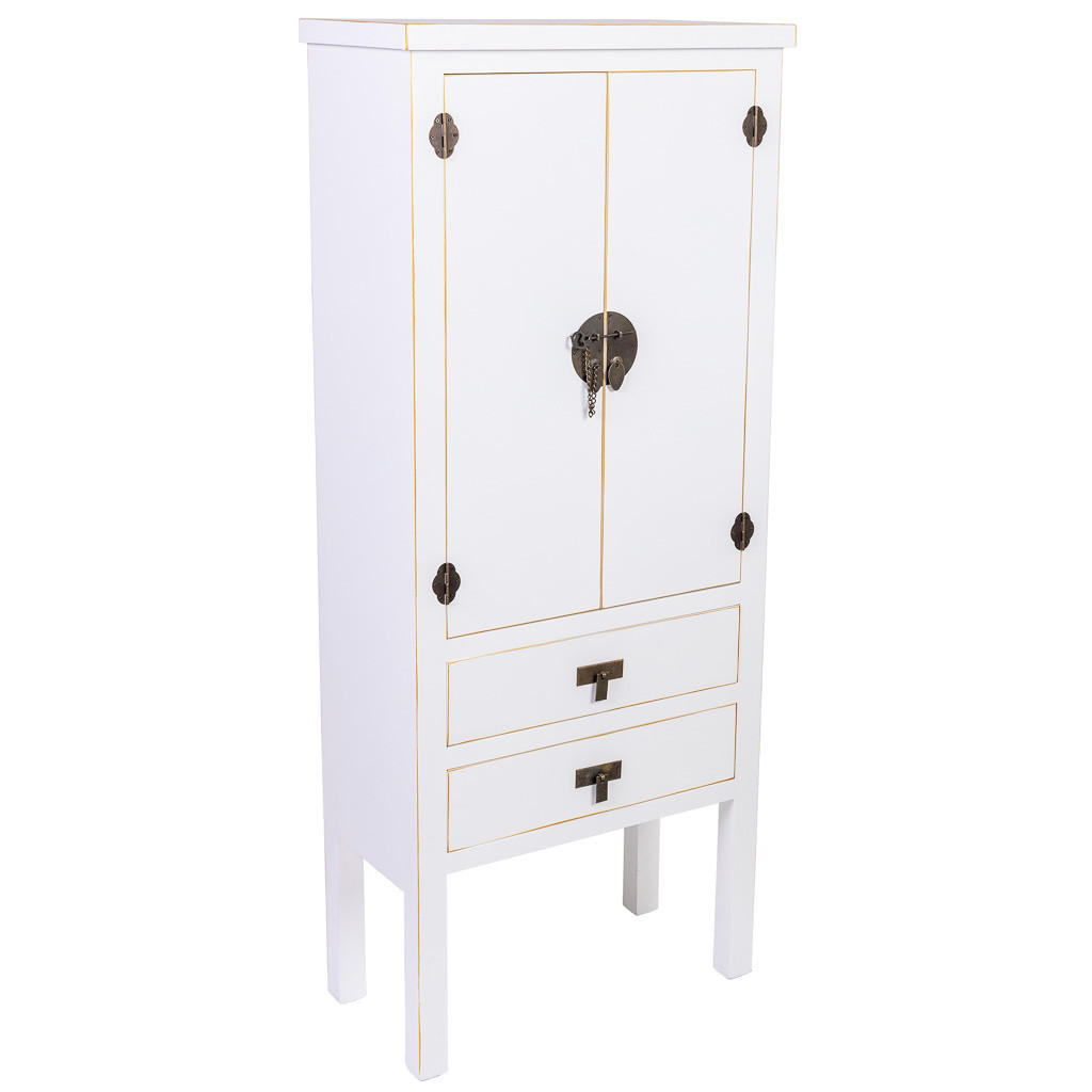SCHRANK aus Holz 60x30x142 cm - Weiß, Holz (60/142/30cm) - Wanderlust