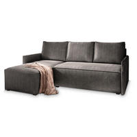 ROHOVÁ SEDAČKA PERUSI grafitová - šedá/grafitová, dřevo/textil (206/143cm) - MASSENO