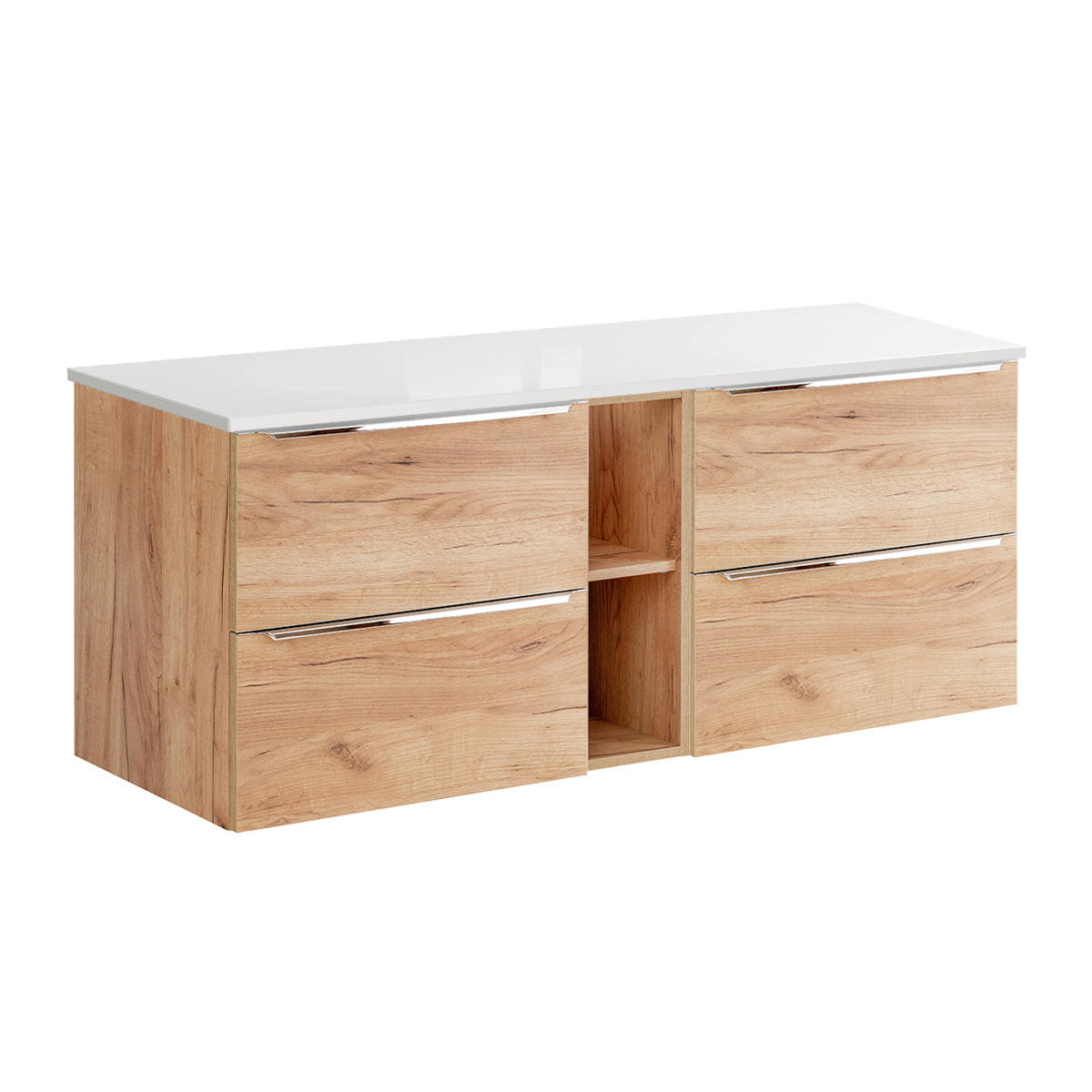 WASCHTISCHUNTERSCHRANK 140.4cm April Holz - Braun/Weiß, Holzwerkstoff (140.4/59/46cm) - Petits-meubles
