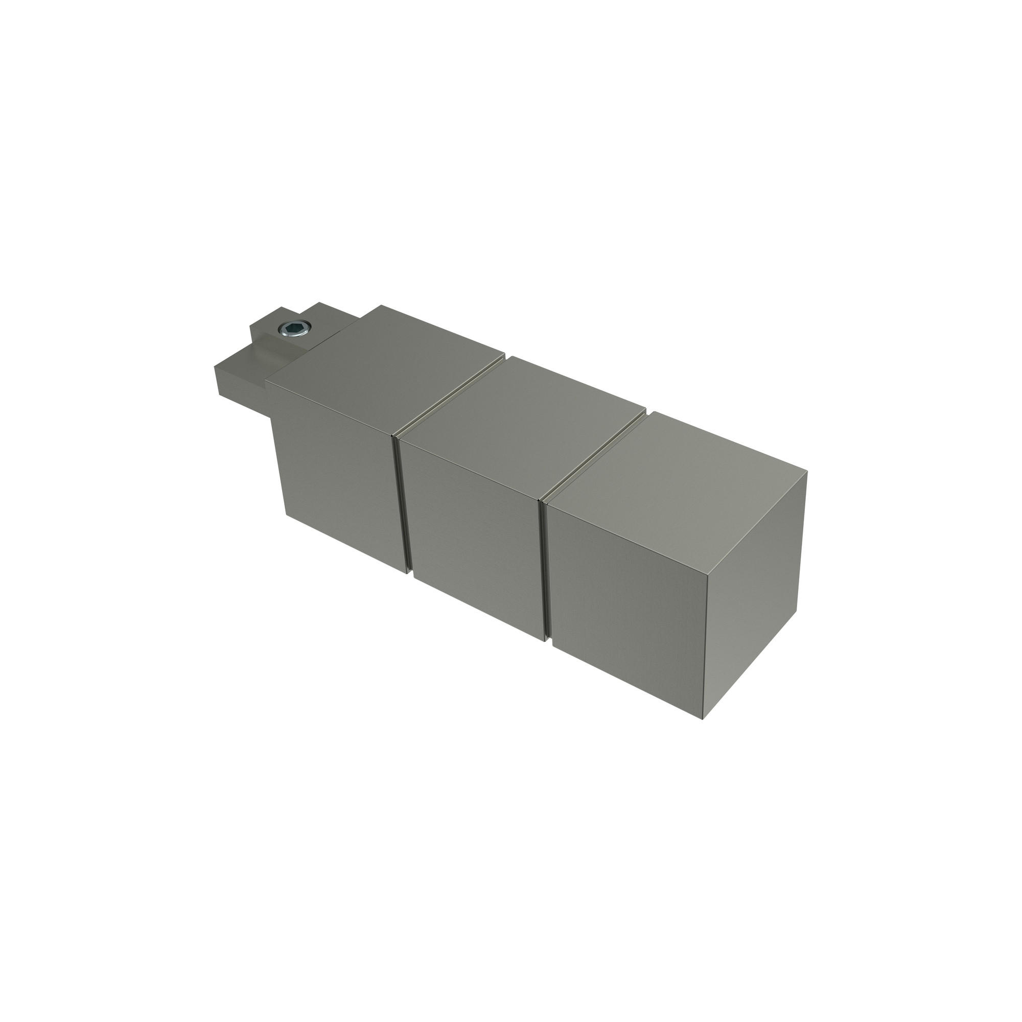 ENDSTÜCKE FÜR GARDINENSTANGEN 20x20 mm, Cubes Satin-Silber, Packung 2 Stück - Silberfarben, Metall (7/2/2cm) - INTERDECO