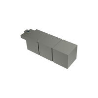 ENDSTÜCKE FÜR GARDINENSTANGEN 20x20 mm, Cubes Satin-Silber, Packung 2 Stück - Silberfarben, Metall (7/2/2cm) - INTERDECO