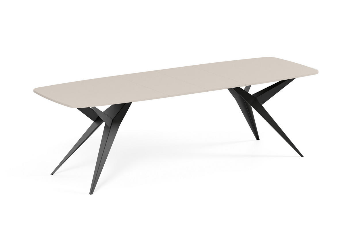 ESSTISCH AXIS - Kaschmir/Schwarz, Holzwerkstoff/Metall (90/180/76cm) - Meblini