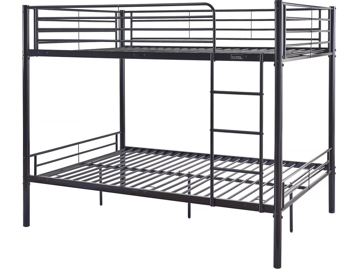 ETAGENBETT adam Schwarz - Schwarz, Metall (190/140cm) - Habitat Garten