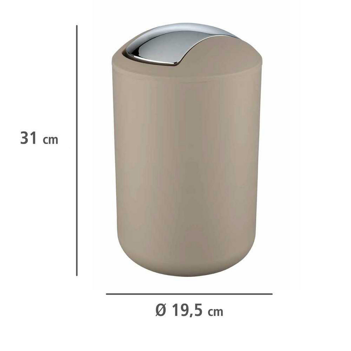 MÜLLTONNE beige - Brasil 6,5 l 11/11/31 cm - Beige, Kunststoff (11/31/11cm) - Wenko