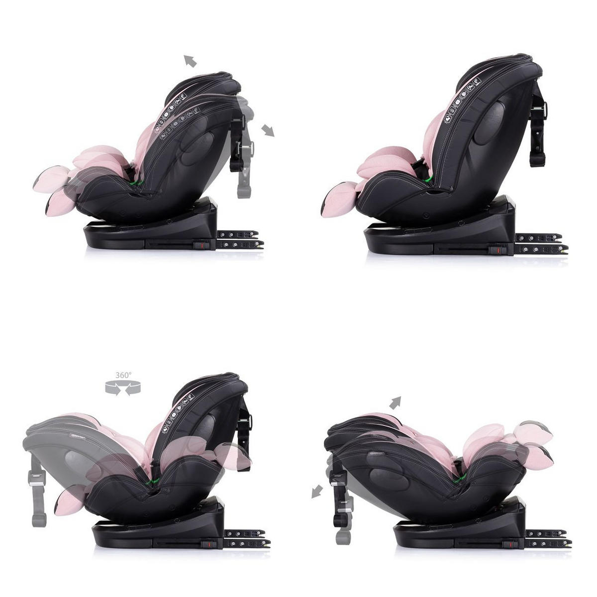 KINDERSITZ Hypnotic i-Size rosa (40-150cm) Isofix, Top Tether, Kopfstütze - Rosa, Kunststoff (36/75/45cm) - Chipolino