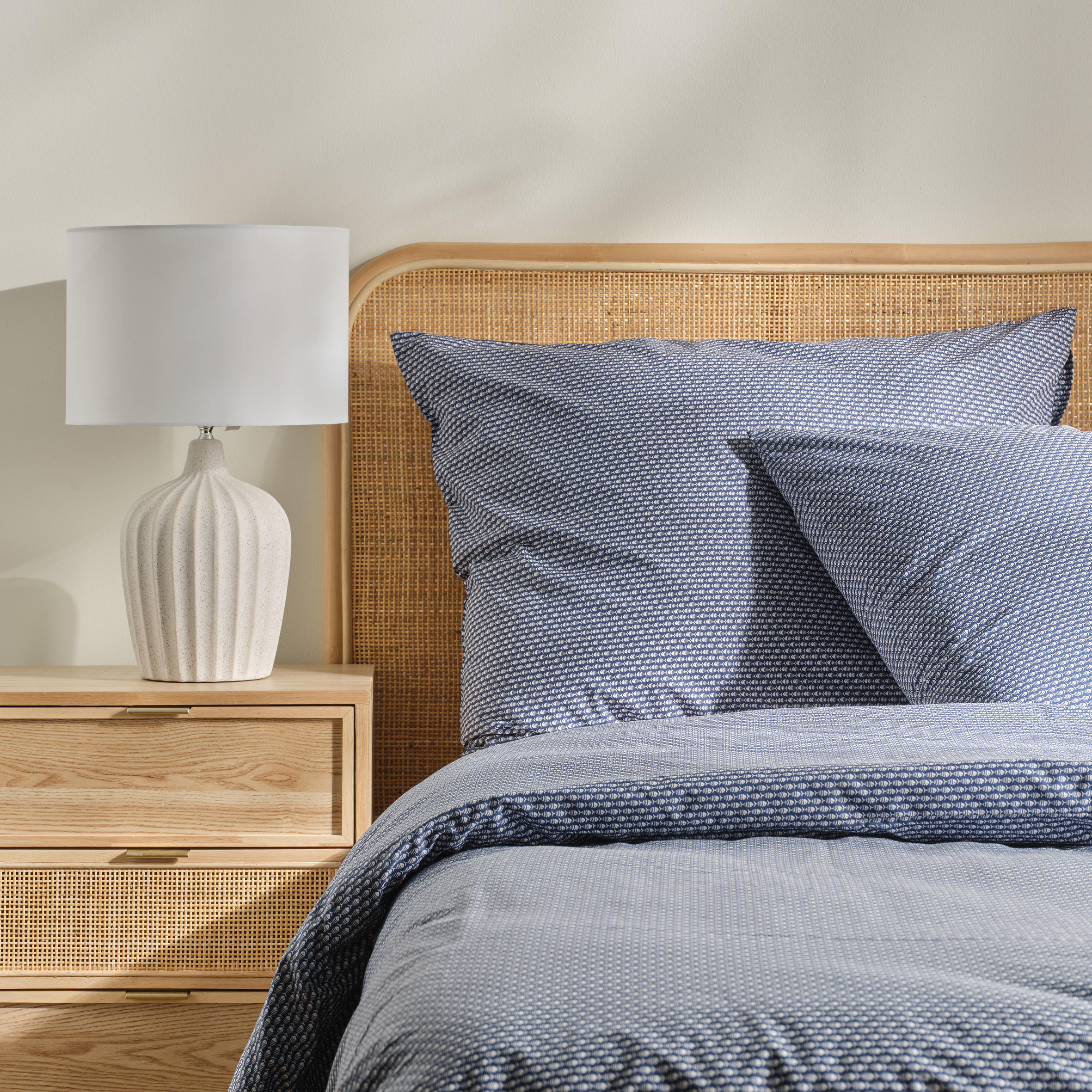 BETTWÄSCHE Ribena - Dunkelblau, Textil (200/220cm) - home&you
