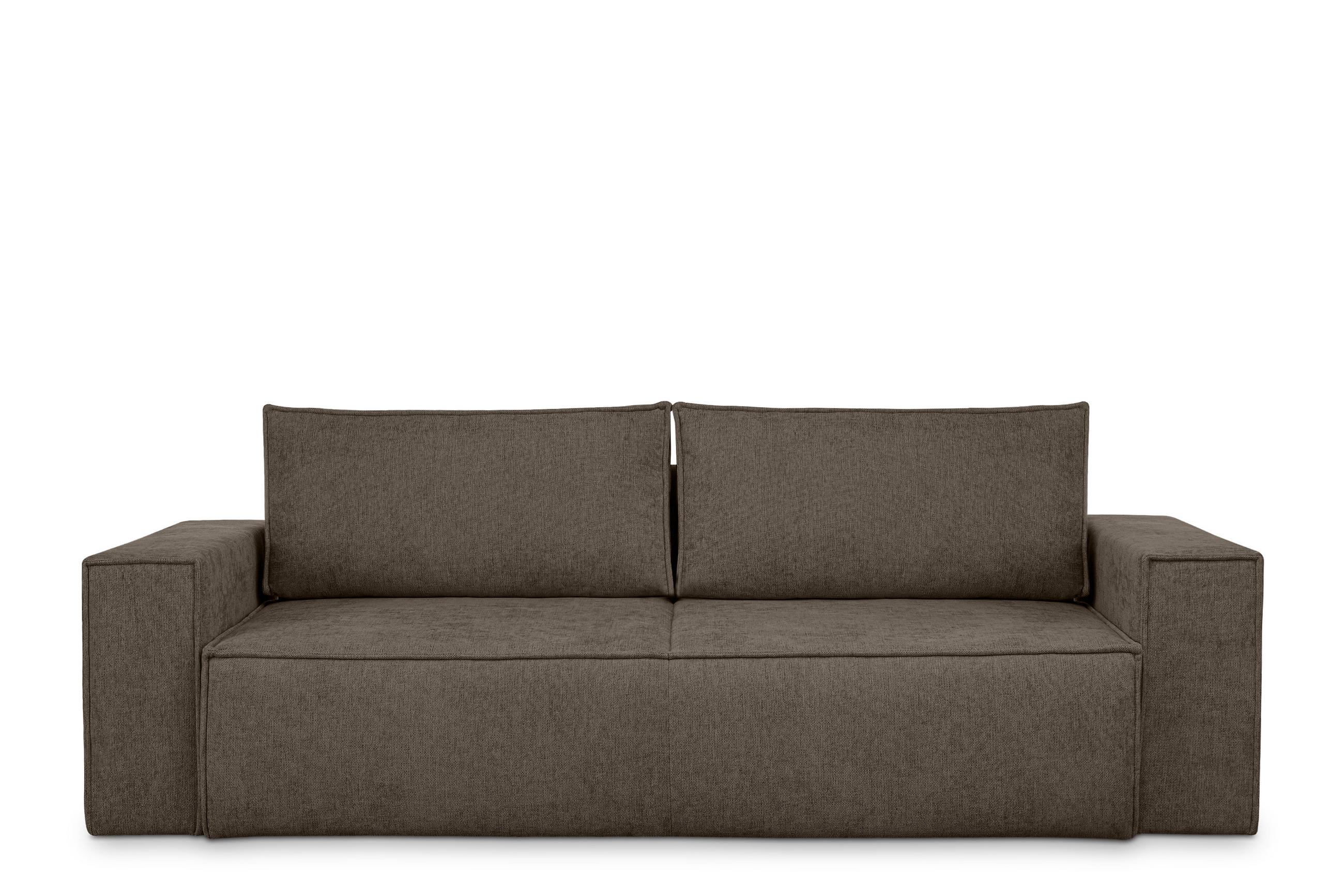 3-SITZER-SOFA NAPI II mit Schlaffunktion, kühles Braun - Braun, Textil (244/89/101cm) - KONSIMO®