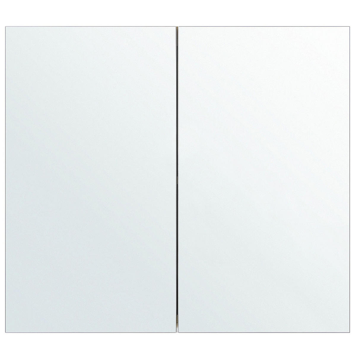 BAD SPIEGELSCHRANK weiß/silber 80/70 cm Navarra - Silberfarben/Weiß, Holz (80/70/14cm) - Beliani