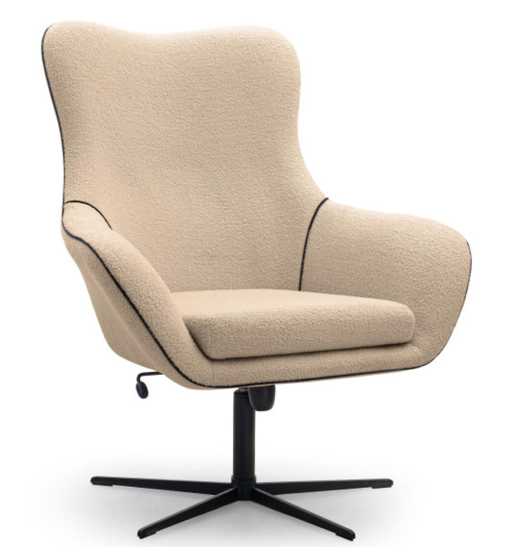 SESSEL Hellbeige LISA Drehbar Mit Verstellbarer Rückenlehne - Beige, Textil (88/110/106cm) - Sepro Meble