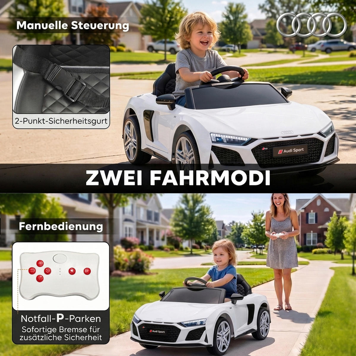 FAHRZEUGE zum Draufsitzen Weiß 107.0/58.0/44.0cm - Weiß, Kunststoff (107/58/44cm)