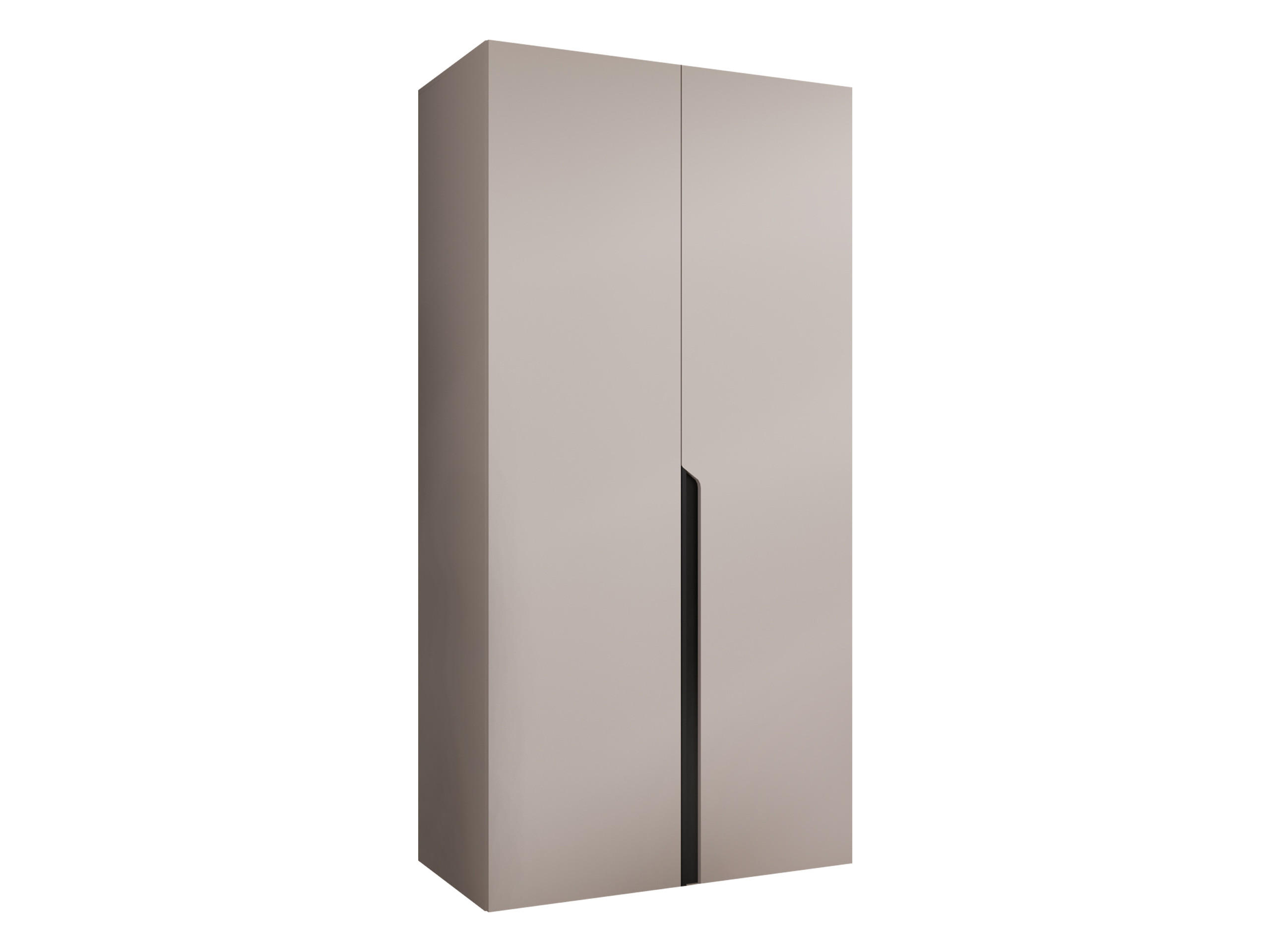 DREHTÜRENSCHRANK Mila I 100 - Kaschmir/Schwarz, Holzwerkstoff/Kunststoff (100/202/52cm) - MIRJAN24