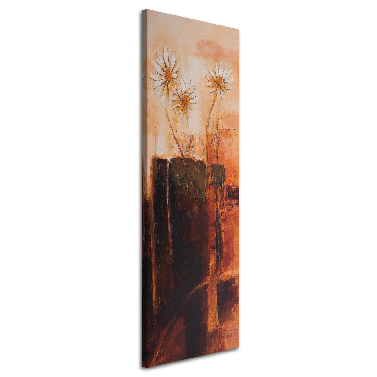 WANDBILD drei wildblumen - Orange, Textil (30/90cm) - Feeby