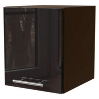 KLAPPHÄNGESCHRANK Essen W4B/30 Schwarz Hochglanz / Lava Matt 30 / 32,5 / 36cm - Schwarz Hochglanz/Dunkelgrau, Holz/Holzwerkstoff (30/32.5/36cm) - Feldmann-Wohnen