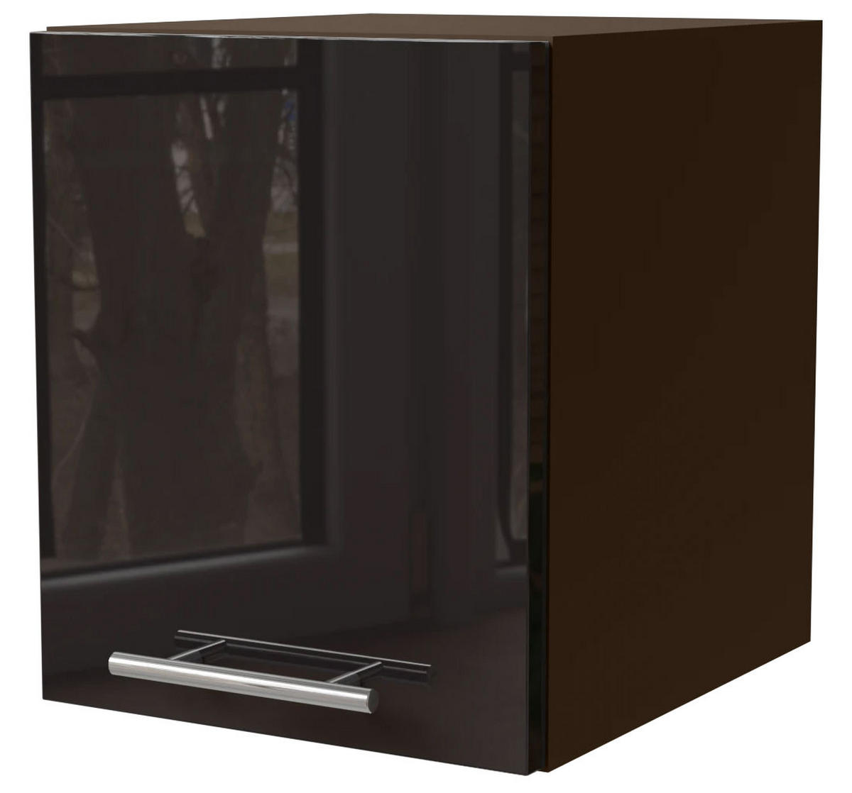 KLAPPHÄNGESCHRANK Essen W4B/30 Schwarz Hochglanz / Lava Matt 30 / 32,5 / 36cm - Schwarz Hochglanz/Dunkelgrau, Holz/Holzwerkstoff (30/32.5/36cm) - Feldmann-Wohnen