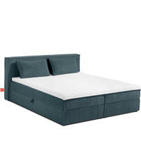 BOXSPRINGBETT ROTI mit Stauraum, blau - Blau/Schwarz, Holz/Holzwerkstoff (180/200cm) - KONSIMO®