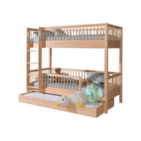 ETAGENBETT Kelci 2x90x200 Bettschublade Rausfallschutz Buche massiv - Buchefarben, Holz (90/200cm) - 58aufmkessel